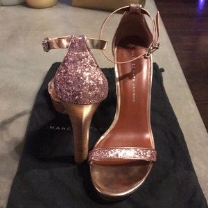 Marc by Marc Jacobs Rose Gold/Wood/Glitter sandals
